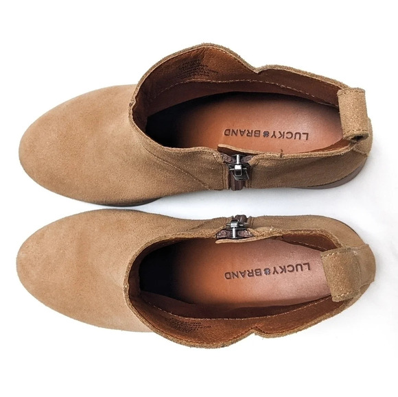 Lucky Brand Prenma Suede Tan Ankle Bootie size 6 - Picture 4 of 7